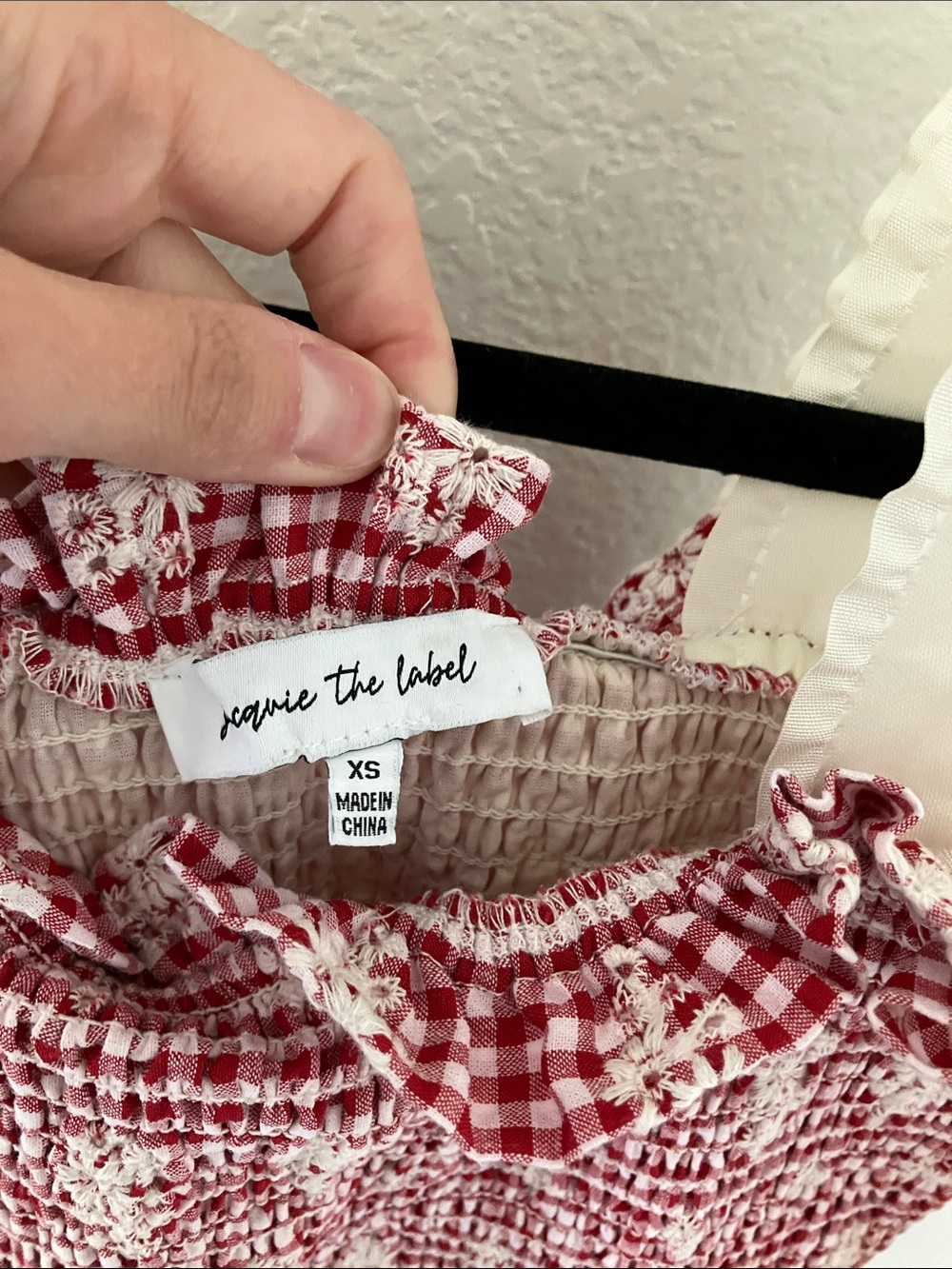 Jacquie the Label red and white gingham tiered midi dress XS - Picture 2 of 3